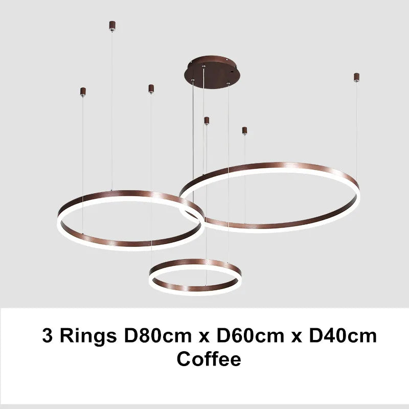 Lámpara colgante de techo regulable DecorBites™ con forma de anillo LED - Color café dorado