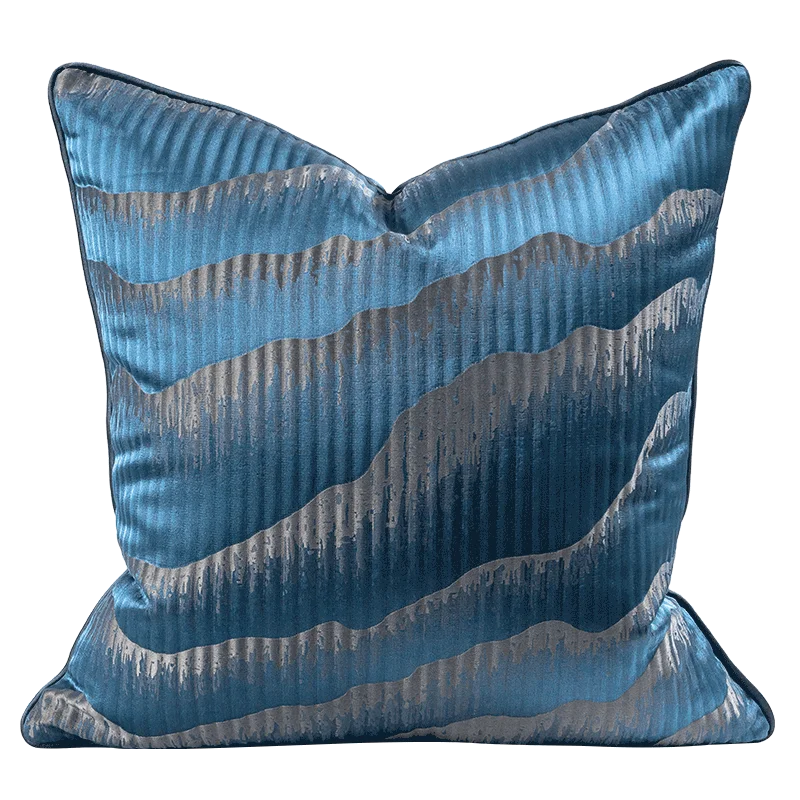 غطاء وسادة مربع من قماش الجاكار بتصميم منظر طبيعي آسيوي من DecorBites™ مقاس 45×45 سم