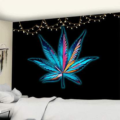 Decobites 3D Printed Maple Leaf Wall Hanging Tapestry for Boho Home Decor