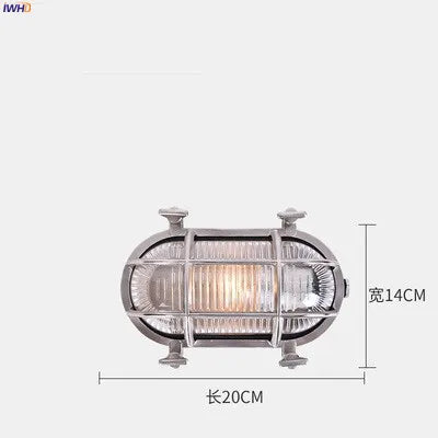 Lámpara de pared industrial exterior Decorbites™ impermeable LED para porche jardín balcón