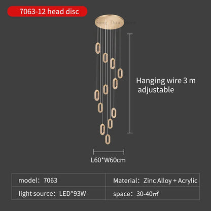 DecorBites™ Duplex Crystal Chandelier: Luxury Cantilevered Pendant Light for Villa Living Room & Staircase