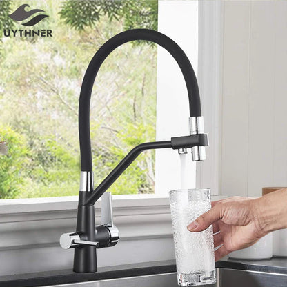 Decorbites™ Zweispülfilter-Mischbatterie mit 360° Drehung für Wasserreinigung Küchenarmatur