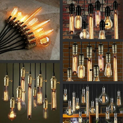 DecorBites™ Aluminum E27 Lamp Holder Pendant Light in 4 Colors