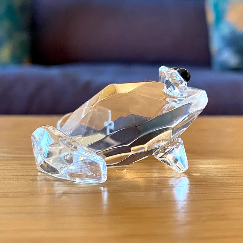 DecorBites™ K9 Crystal Glass Frog Figurine Sculpture Paperweight Home Decor Gift