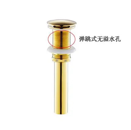 DecorBites™ Brushed Gold Pop-Up Drain Stopper for Bathroom Sink Vessel Vanity