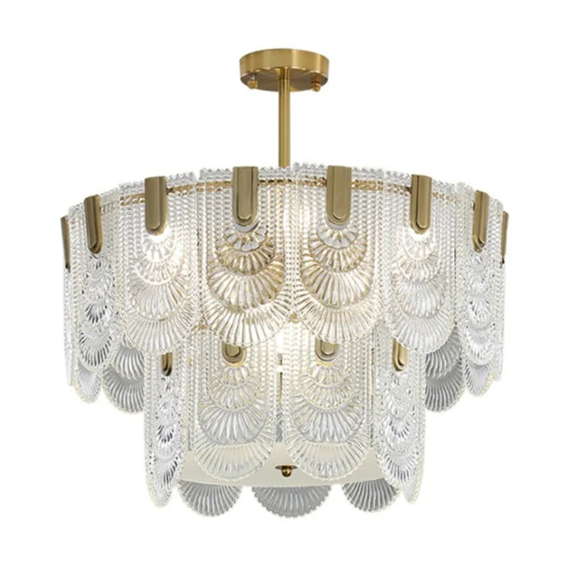 DecorBites™ Art Glass Chandelier: Elegant Luxury Lighting for Living, Dining & Bedroom Rooms