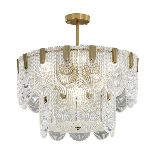 DecorBites™ Art Glass Chandelier: Elegant Luxury Lighting for Living, Dining & Bedroom Rooms