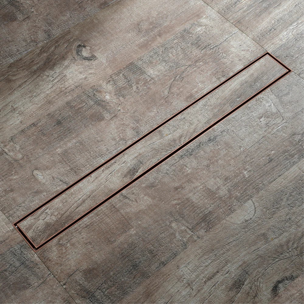 مصفاة أرضية الحمام من ديكوربايتس™، مقاس 60 سم، باللون الذهبي الوردي، مزيلة للعرق، مخفية، تصريف دش