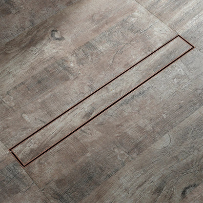 مصفاة أرضية الحمام من ديكوربايتس™، مقاس 60 سم، باللون الذهبي الوردي، مزيلة للعرق، مخفية، تصريف دش