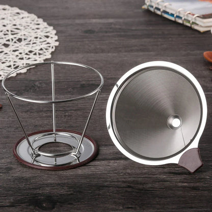 Decorbites™ Doppelschichtiger Edelstahl-Kaffeefilter-Trichter für langlebige Zubereitung