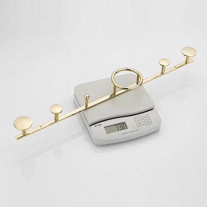 DecorBites™ Brass Towel Hook Set Bathroom Kitchen Hanger Gold Black Row Robe Hat Clothes