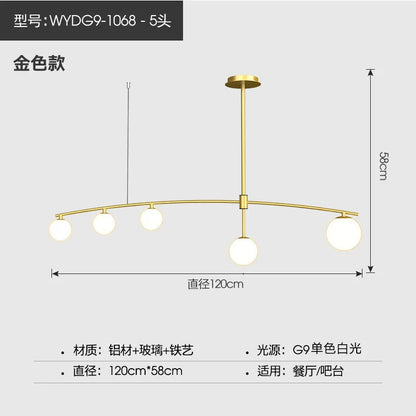 DecorBites™ Bubble Iron Chandelier: Minimalist Nordic Kitchen Restaurant Island Light