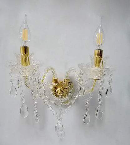 DecorBites™ Crystal Wall Lamp: European Style K9 Crystal, Luxury for Bedroom, Aisle, Ktv