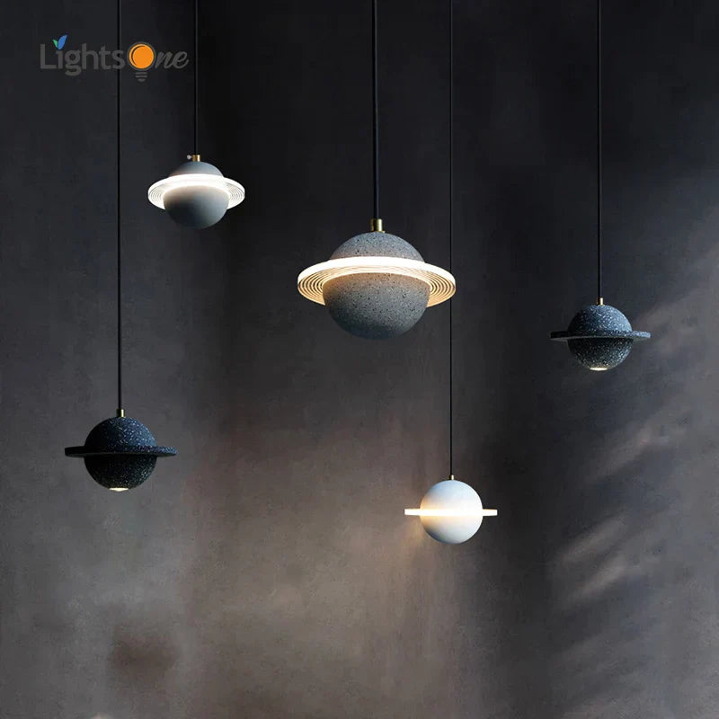 DecorBites™ Cement Planet Pendant Light for Bar and Bedside, Creative Personality Single Head Lamp