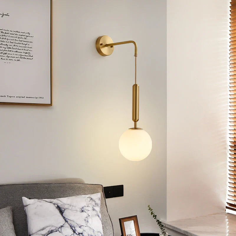 DecorBites™ Glass Ball LED Wall Sconce: Modern Nordic Minimalist Lighting for Living Bedroom Décor