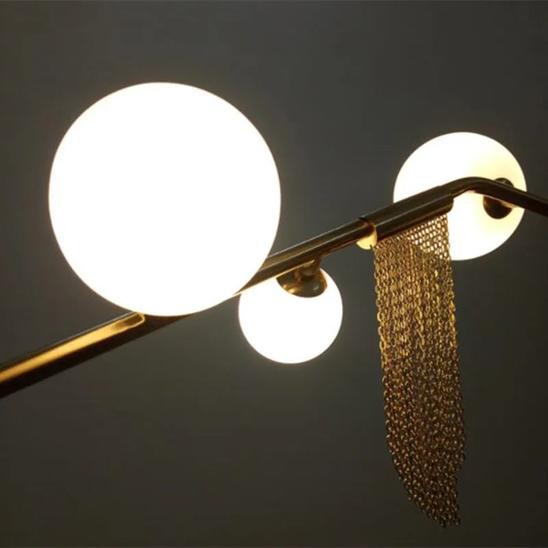 Chandelier de Burbujas Doradas Decorbites™ G9 LED con Borlas para Iluminación de Isla de Cocina