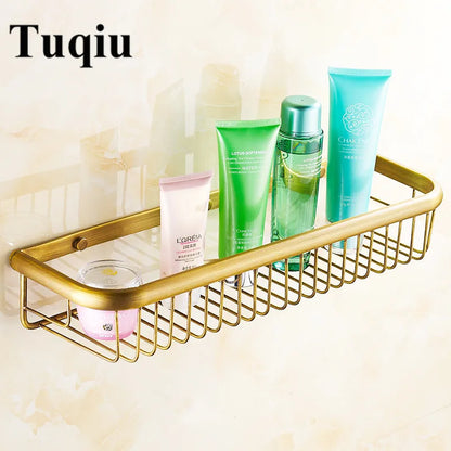 DecorBites™ Gold Brass Bathroom Shelf with Soap Holder 30cm/45cm