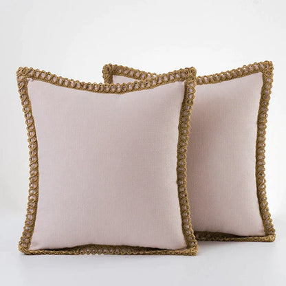 DecorBites™ Linen Square Throw Pillow Covers Set - Home Decor for Sofa, Couch, Bed