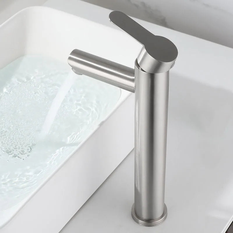 DecorBites™ Brushed Tall Basin Sink Faucet for Stylish Bathroom Water Control