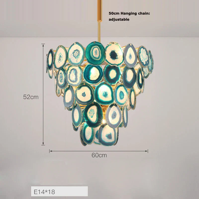 DecorBites™ Agate Designer LED Chandelier for Foyer & Dining Room
