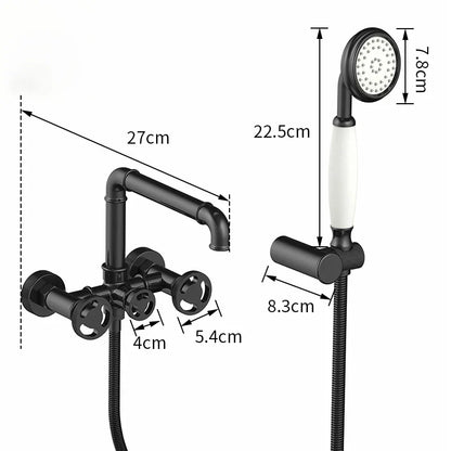 DecorBites™ Black & White Bath Shower Set with Dual Control Wall Mount