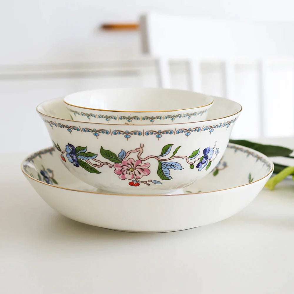 DecorBites™ Coffee & Tea Set: Cup, Saucer, Pot, Milk, Sugar, Plate, Tray, Teaware