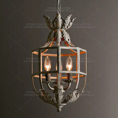 Decorbites™ Graue Metallkäfig-Laternen-Kronleuchter - Vintage Hängelampe