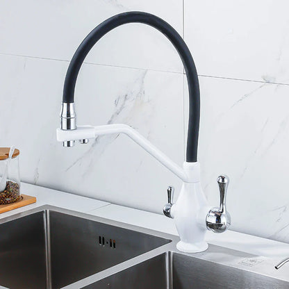 DecorBites™ Gun Gray Kitchen Faucet Drinking Pure Water Tap Hot Cold Dual Handle