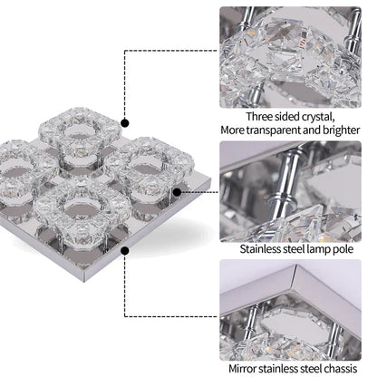 DecorBites™ Smart LED Chandelier Modern Ceiling Lamp Remote Control for Living Dining Room