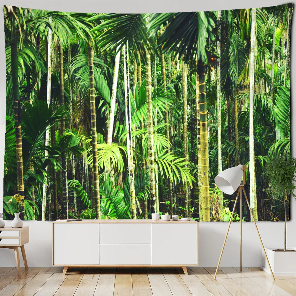 Decobites Paulownia Bamboo Forest Wall Hanging Tapestry: Simple Living Room Decor