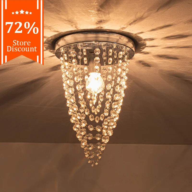 DecorBites™ Crystal Sun Flower Ceiling Chandelier - Golden/Silver for Foyer, Bedroom, Aisle Decor