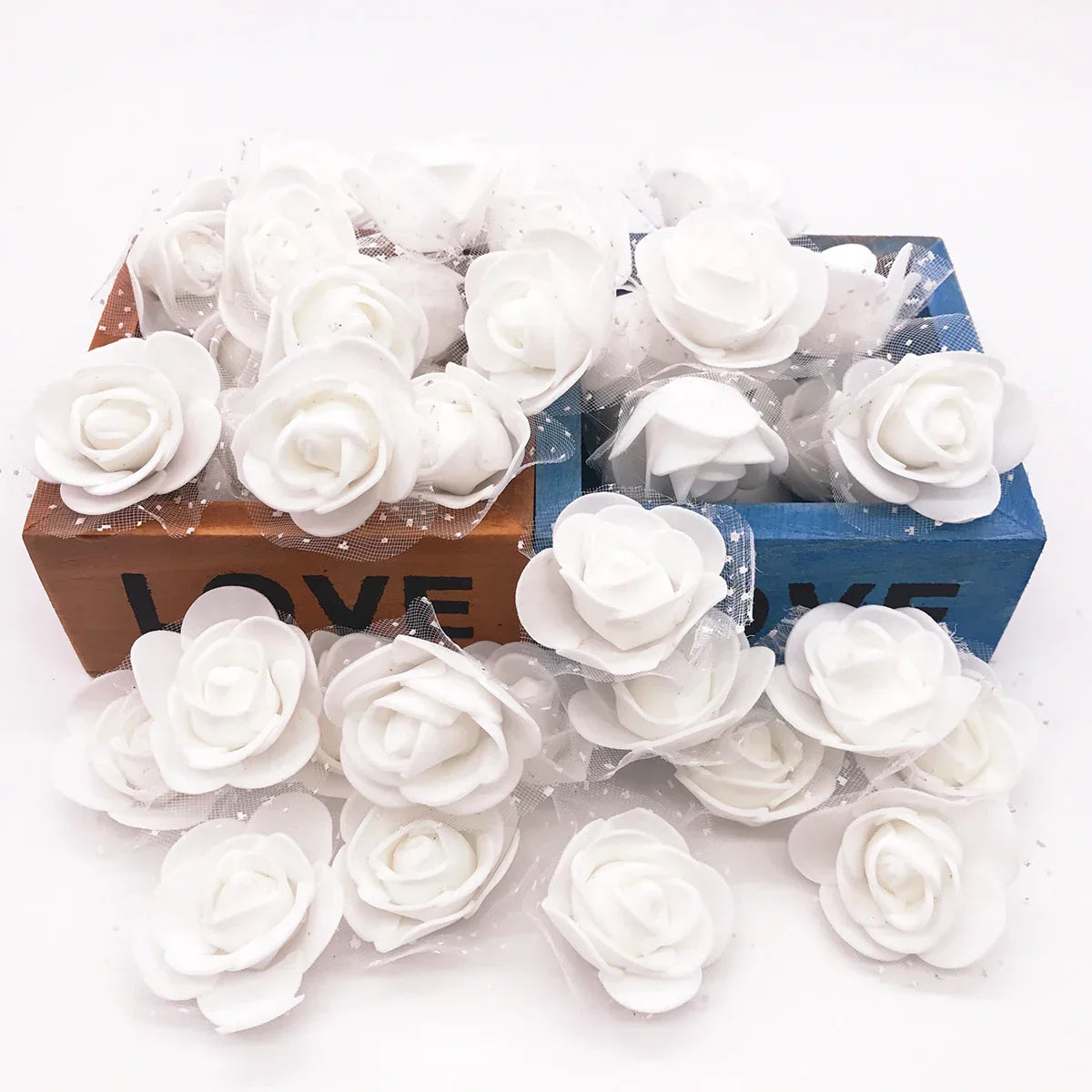 DecorBites™ Handmade Foam Rose Flower Heads | 100Pcs Wedding Craft Decoration