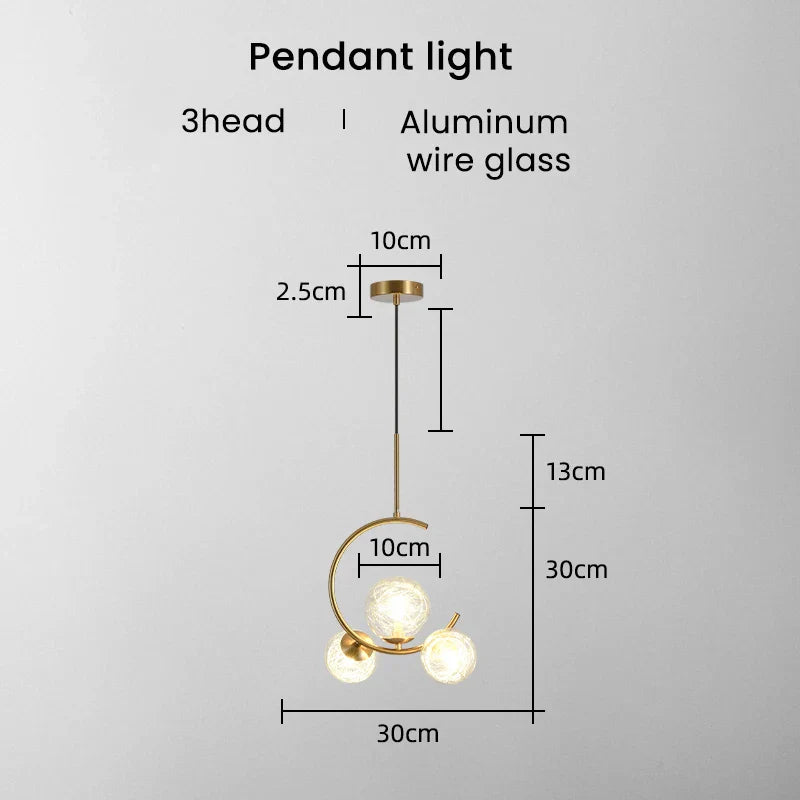 Decorbites™ Gold-Glas-Kugelleuchter für Wohnzimmer Küche Schlafzimmer - 220V 110V