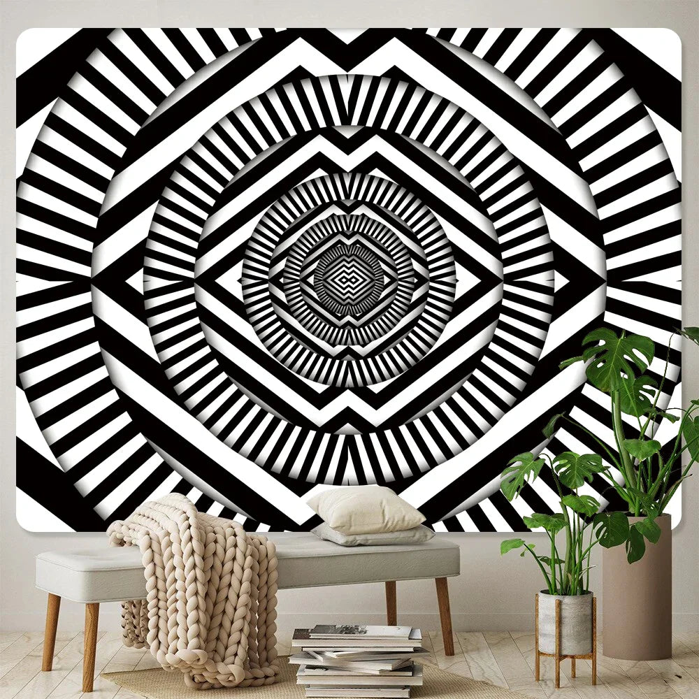 Decobites Psychedelic Eye Illusion Tapestry: Bohemian Home Decor & Yoga Mat