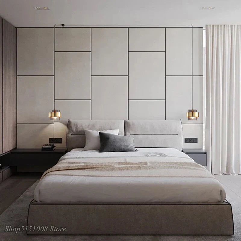 DecorBites™ Gold Glass LED Pendant Lights: Modern Nordic Cylindrical Design for Home Decor Fixtures