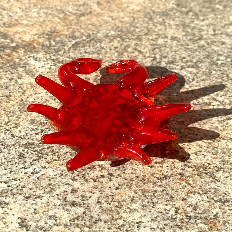 Figuras de cangrejo de cristal DecorBites™: Adornos coleccionables de animales soplados a mano