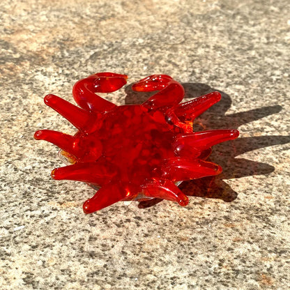 Figuras de cangrejo de cristal DecorBites™: Adornos coleccionables de animales soplados a mano