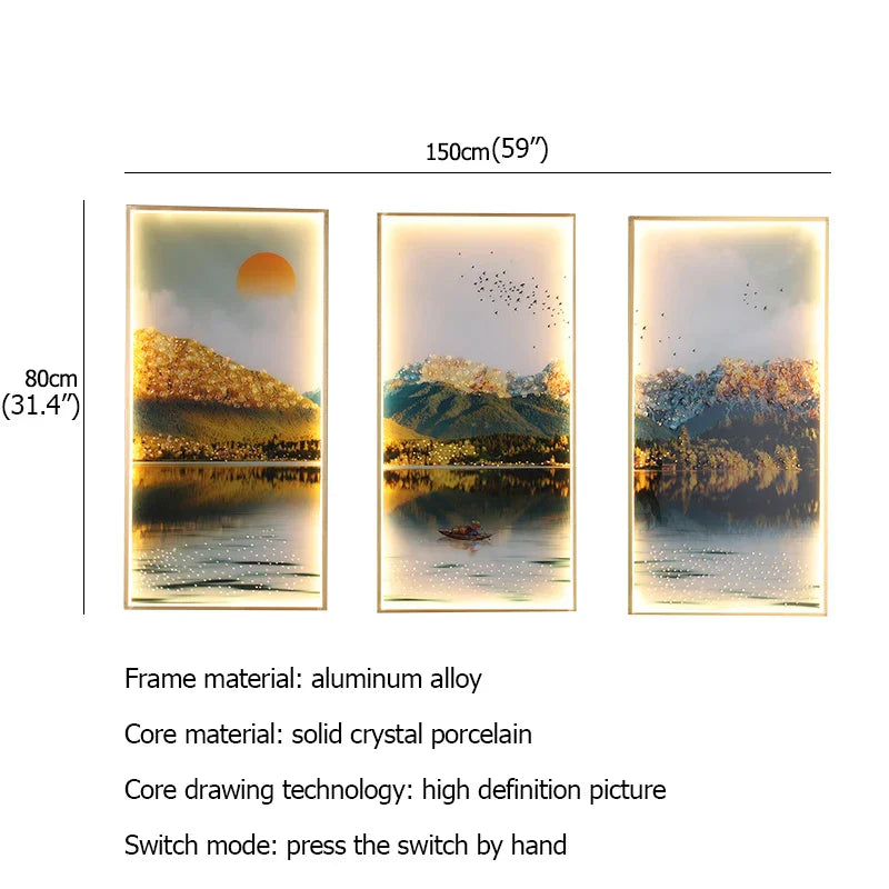DecorBites™ Landscape Painting LED Wall Sconces Suite