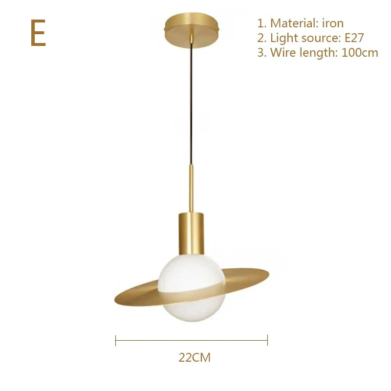 Decorbites™ Lámpara de araña LED E27 dorada para dormitorio y sala de estudio