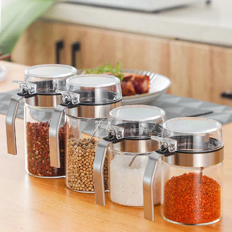 DecorBites™ Glass Seasoning Pot with PP Lid Kitchen Supplies