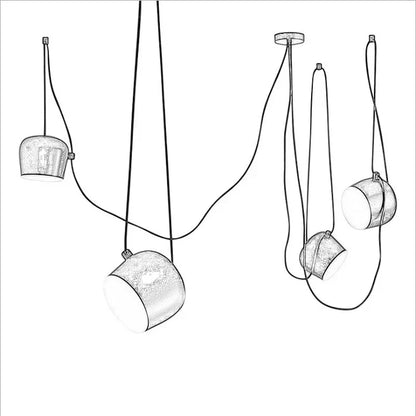 Lámpara colgante LED DecorBites™ Black Drum para cocina y restaurante - Lámpara de techo industrial tipo araña