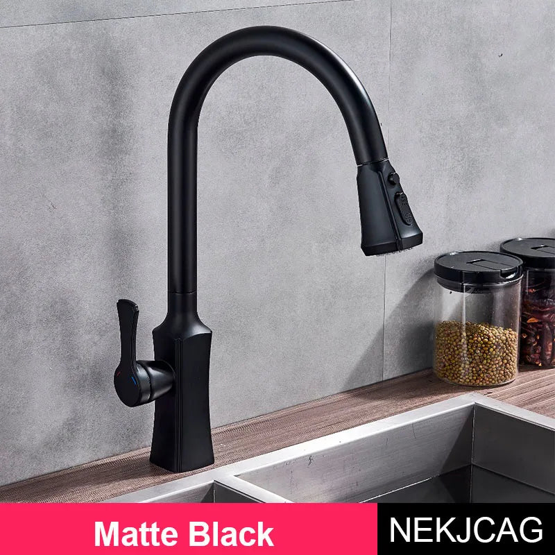 DecorBites™ Gold Single Handle Kitchen Faucet: Hot and Cold Water Tap