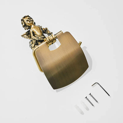 DecorBites™ Classic Angel Gold Toilet Paper Holder Wall Mounted for Bathroom Home