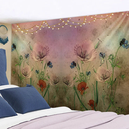 Decobites Botanical Wildflower Tapestry Wall Hanging Flower Chart Hippie Bohemian Tapestries