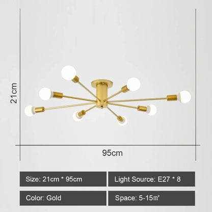 DecorBites™ LED Metal Chandeliers for Living Room - Stylish Ceiling Light for Home Decor