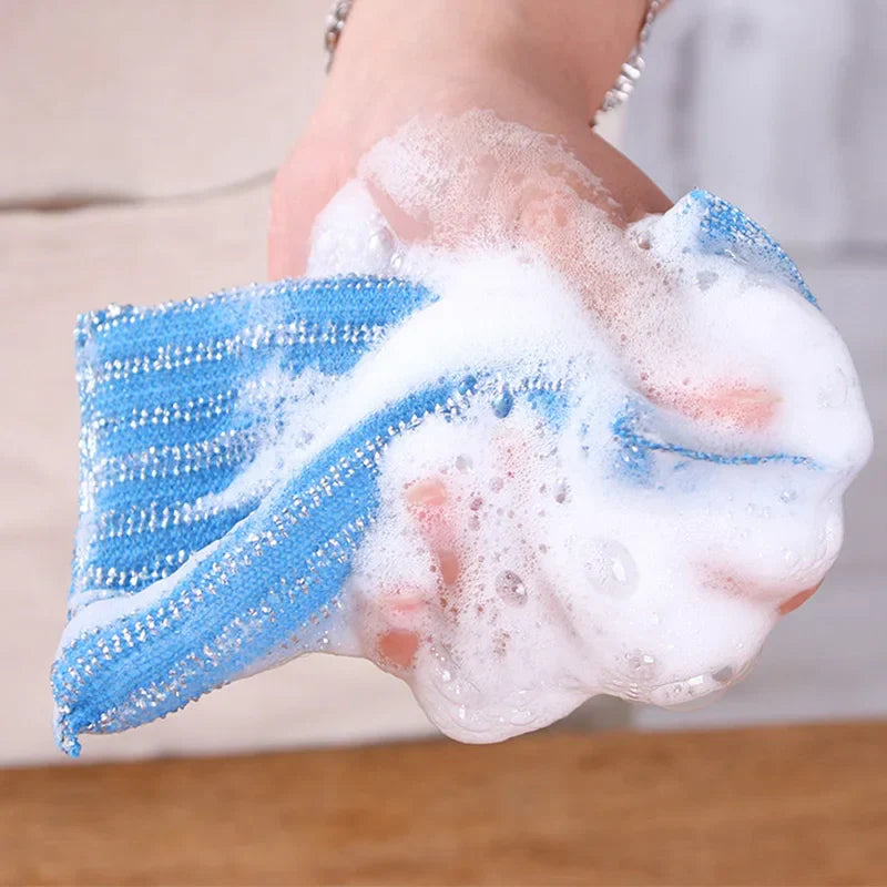 DecorBites™ Kitchen Cleaning Set: Non-Stick Scouring Pad, Linoleum Cloth, Towel, Sponge & Dish Cloth