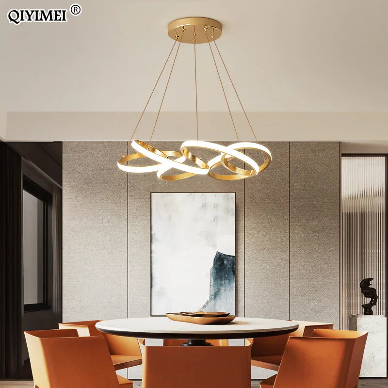 Lámparas colgantes LED chapadas en oro DecorBites™ para iluminación de comedor, cocina, dormitorio o estudio.