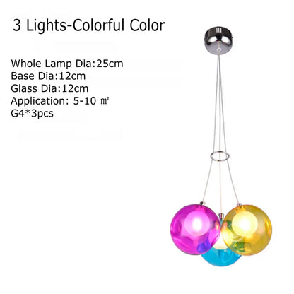 Decorbites™ Klar-Glas-Lüster mit bunten Wandlampen, LED-Hängeleuchte für Wohnzimmer und Kinderzimmer