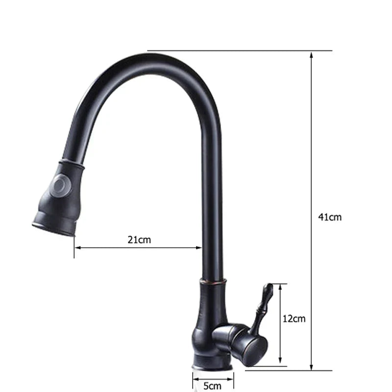 DecorBites™ Kitchen Faucet: Oil Rubbed Bronze Finish, 360° Rotating Hot Cold Mixer Tap