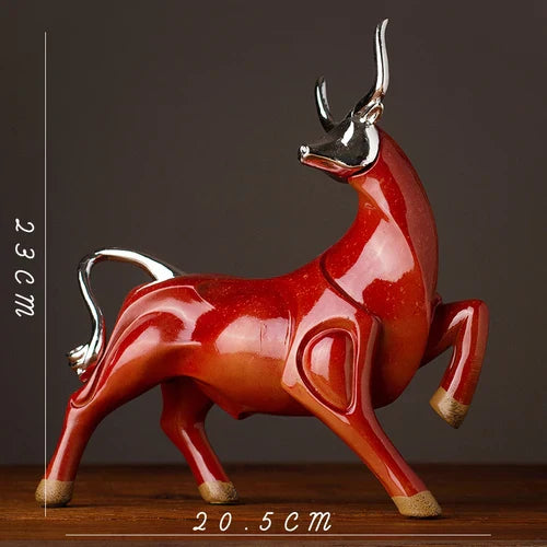DecorBites™ Bull Sculpture Resin Animal Statue Home Decor Craft Figurine